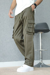 Turbo Hypemode Imp Cotton Cargo Trouser In Olive Green