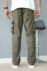 Turbo Hypemode Imp Cotton Cargo Trouser In Olive Green