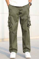 Turbo Hypemode Imp Cotton Cargo Trouser In Olive Green