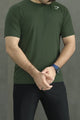 Gym Shrk Strength Arrival Dry-Fit Tee In Olive Green