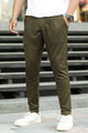 Turbo Urban-Fit Single Plate Waffle Trouser In Olive Green