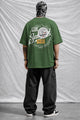 Turbo "Saltrock" Back Design Oversize Tee In Olive Green