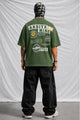 Turbo Distinctive Chest Design Oversize Tee in Olive Green