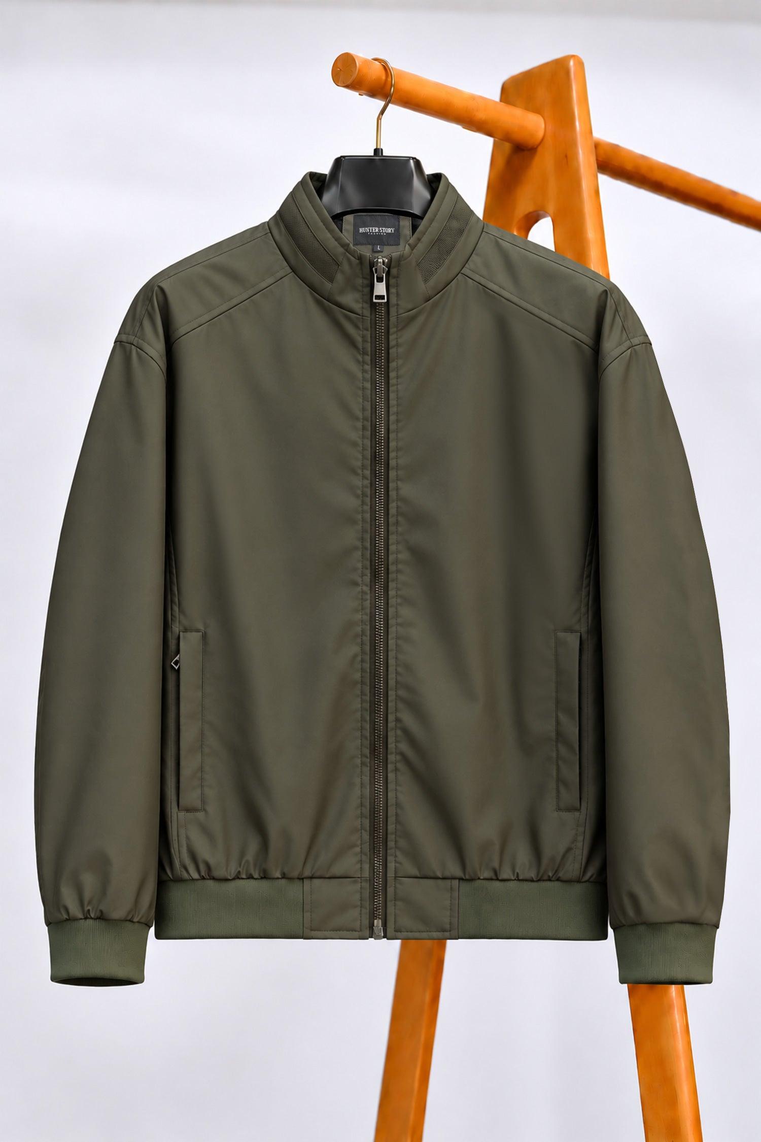 Turbo Transitional Fall Imported Leather Jacket In Olive Green