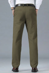 Turbo Urban Era Executive Slim Fit Cotton Pant In Olive Brown