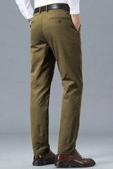 Turbo Urban Executive Slim Fit Cotton Pant In Olive Brown