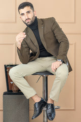 Classic Rich Cross Textured Pattern Men Blazer