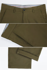 Turbo Urban Executive Slim Fit Cotton Pant In Olive Brown