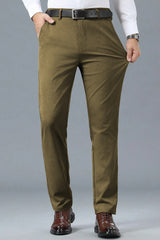 Turbo Urban Executive Slim Fit Cotton Pant In Olive Brown