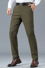 Turbo Urban Era Executive Slim Fit Cotton Pant In Olive Brown