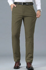 Turbo Urban Era Executive Slim Fit Cotton Pant In Olive Brown