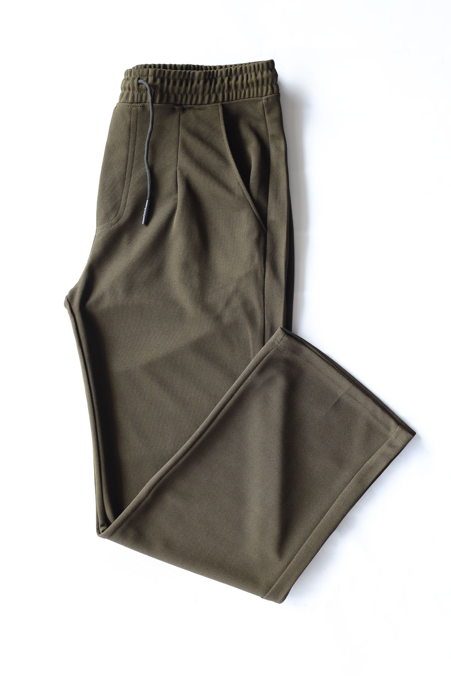 Relaxed Straight Baggy Loose Bottom Trouser in Olive Green