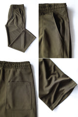 Relaxed Straight Baggy Loose Bottom Trouser in Olive Green