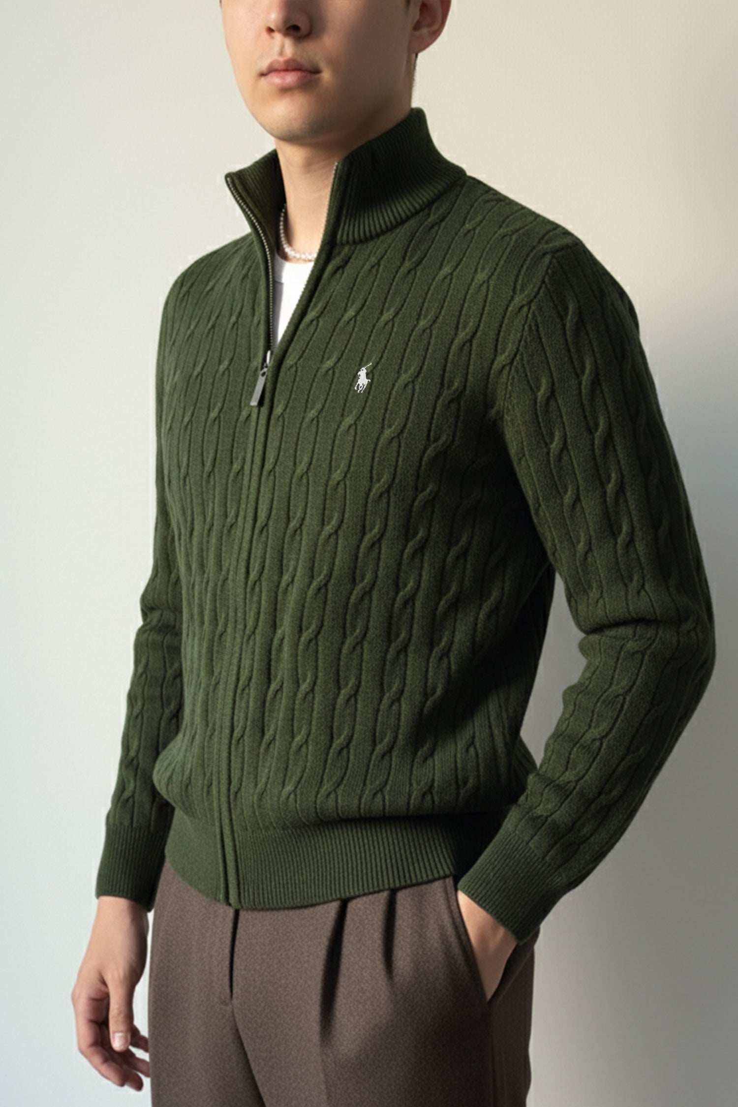 Turbo Cable Knit Imported Men's Sweater