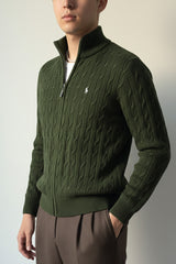 Turbo Cable Knit Imported Men's Sweater