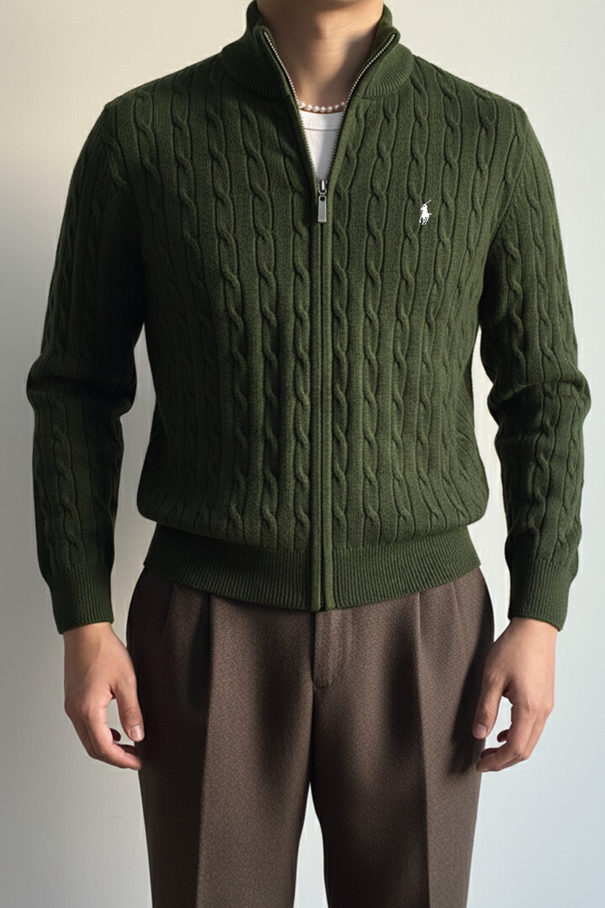 Turbo Cable Knit Imported Men's Sweater