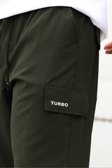 Turbo Typography Loose Bottom Cargo Trouser