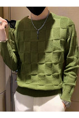 Hype Knitted Urban Sweater Style Crew Neck Men's Sweatshirt In Olive