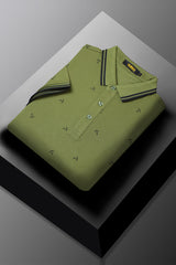 Turbo Perfect Conversational Printed Men's Polo Shirt In Olive