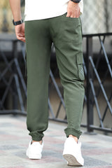 Adds Micro Stretch Slimfit Imported Sportswear Trouser In Olive