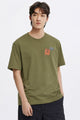Mens Fashion Identity Round Neck Tee In Olive