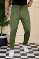 Turbo Straight Leg Lace-Up SlimFit Trouser In Olive