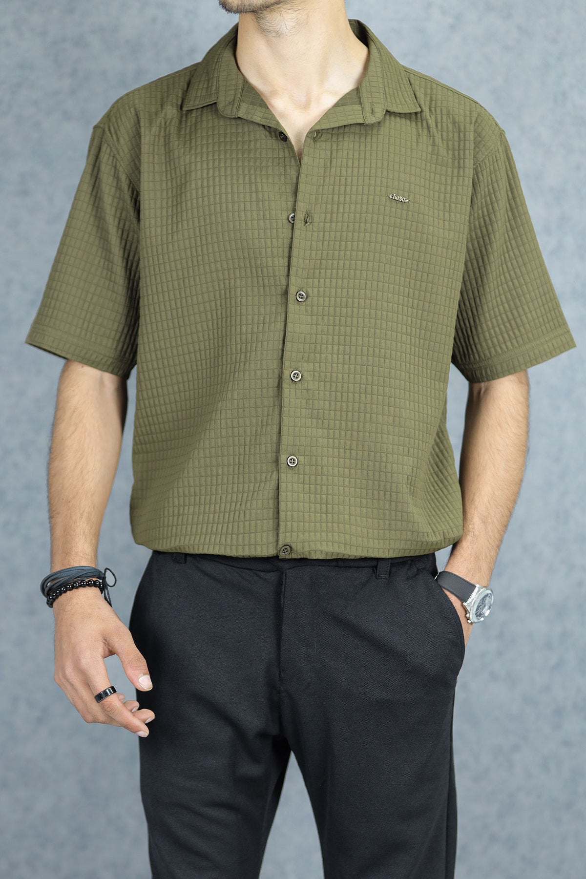 Turbo Waffle Patterned Cubin Casual Shirt