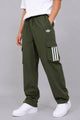Adds Mid-Rise Pocket Side Stripe Loose Bottom Trouser In Olive