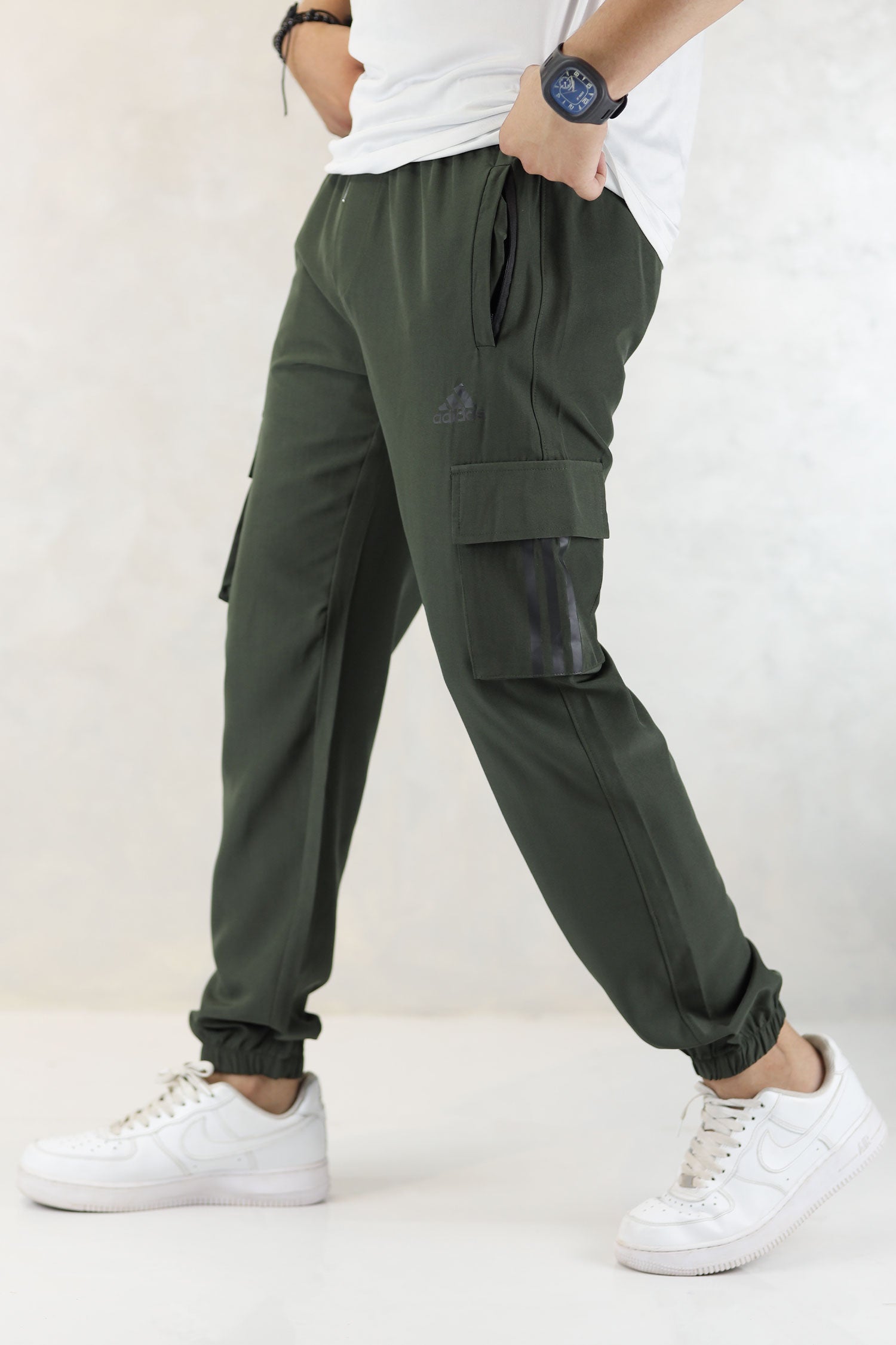 Adds Micro Stretch Slimfit Imported Sportswear Trouser In Olive
