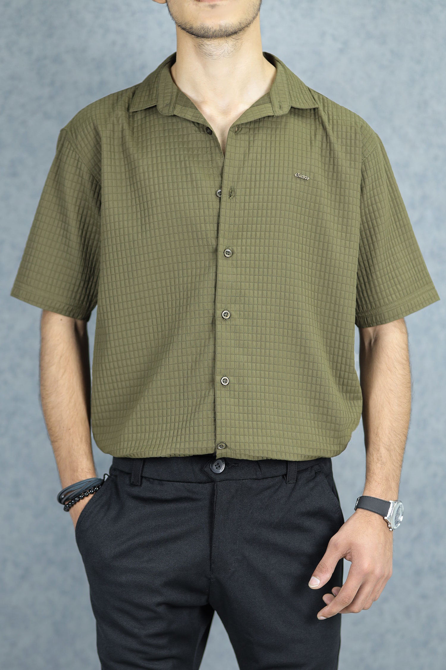 Turbo Waffle Patterned Cubin Casual Shirt