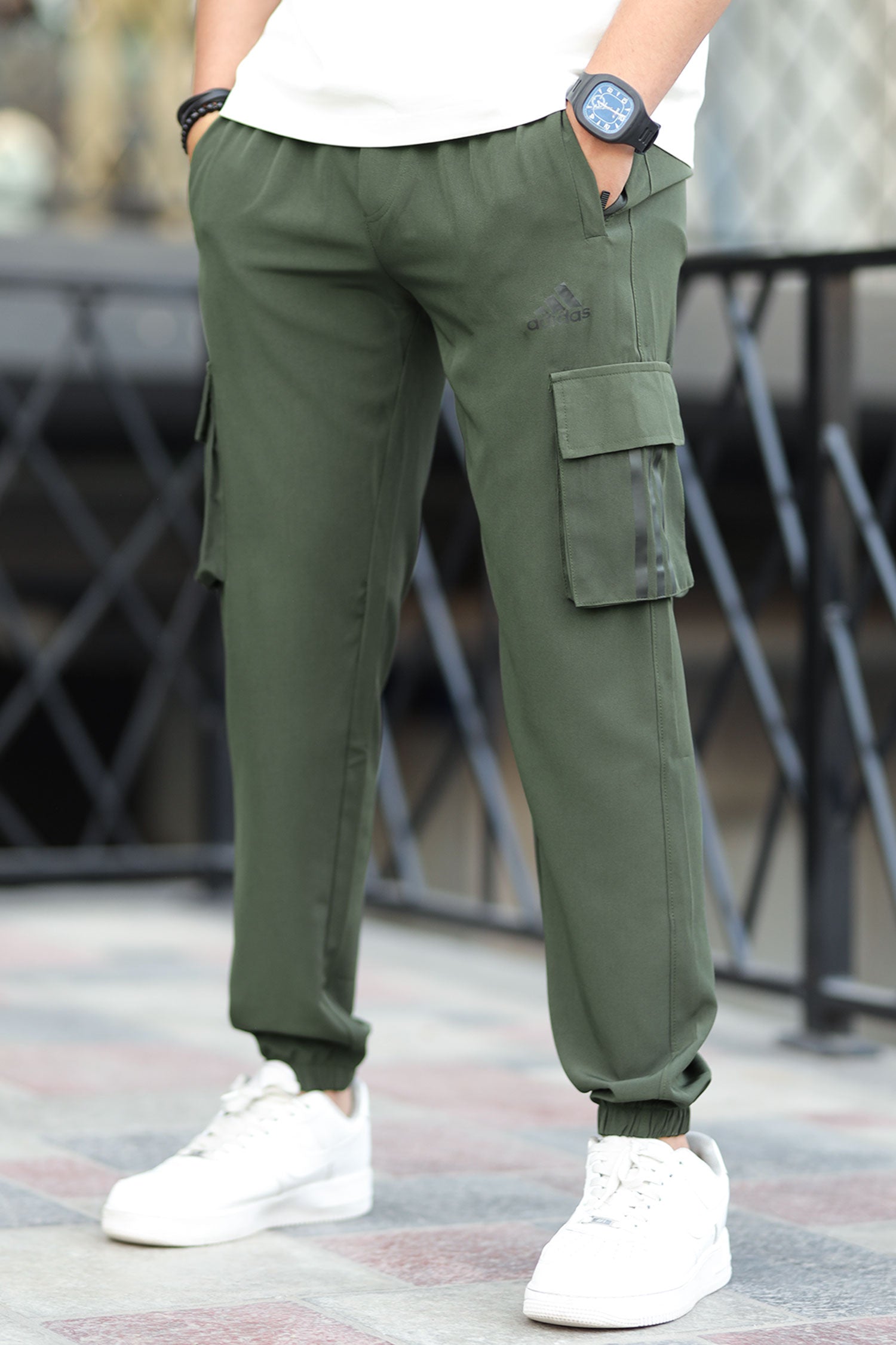 Adds Micro Stretch Slimfit Imported Sportswear Trouser In Olive