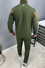 Turbo Diagonal Stripes Men Zipper Tracksuit