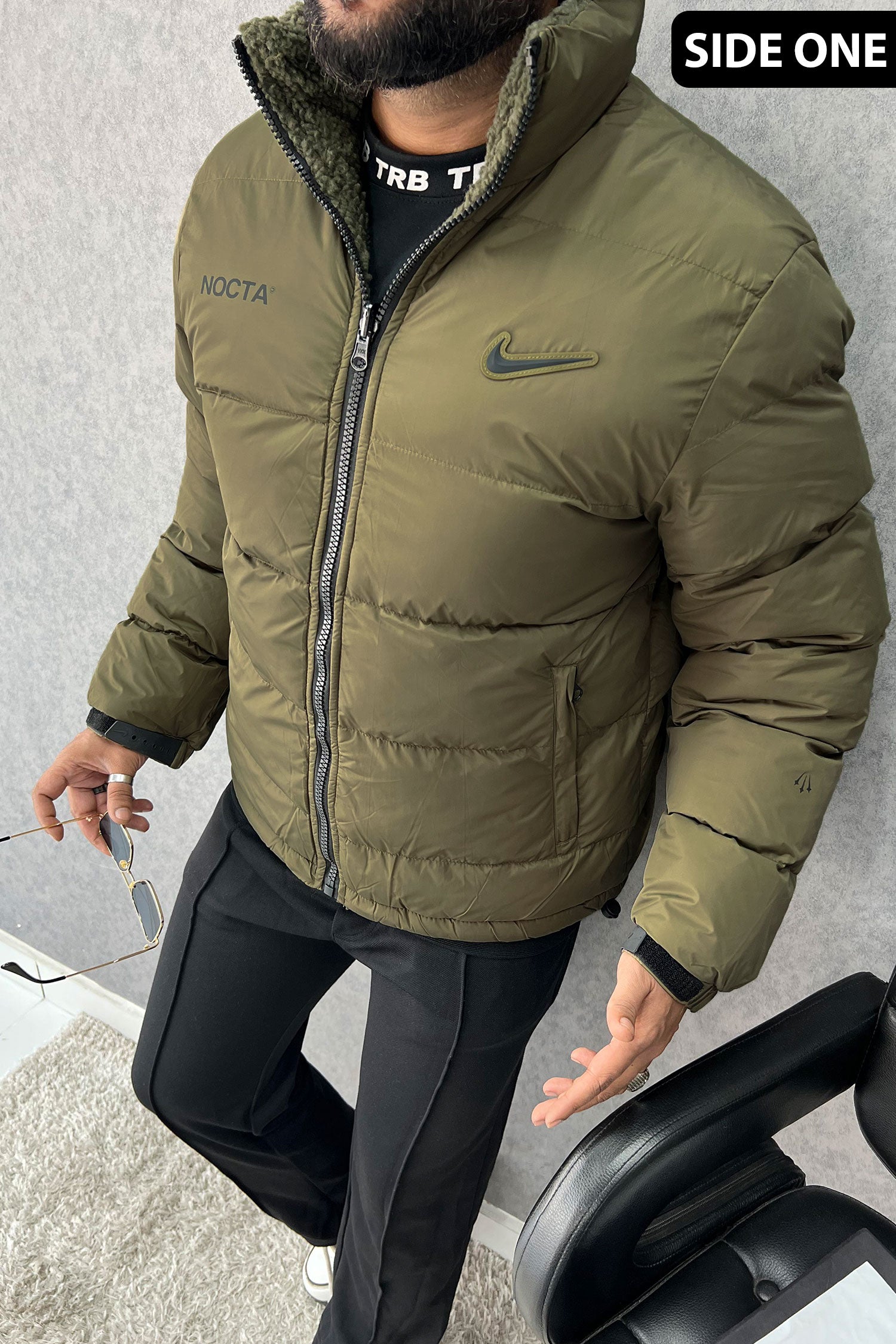 Nke Icon Inside Sherpa Double Sided Imported Puffer Jacket