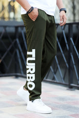 Turbo Bottom Writing SlimFit Imported Sportswear Trouser