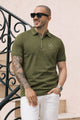 Turbo Zip Collar Style Men's Polo Shirt In Olive