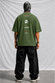 Turbo "Shein Typographic" Oversize Tee In Olive