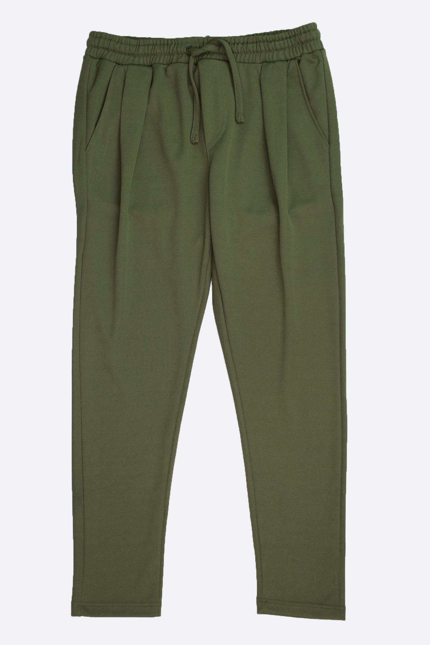 Turbo Elastic Classic Pleated Slimfit Trouser In Olive