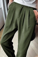 Safari Style Men's Carrot Fit Cotton Pant In Olive