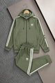 Adds Contrast Triple-Stripe Hooded Men's Co-Ord Set