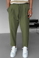 Turbo Straight Leg Lace-Up SlimFit Trouser In Olive
