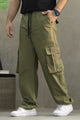 Turbo Utility Wide-Leg Baggy Cargo Trouser In Olive