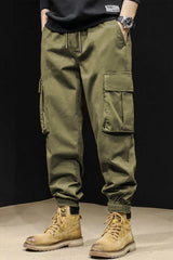 Turbo Vintage Grip Signature Imp Cotton Cargo Trouser In Camo Green