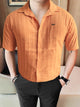 Turbo ShowOff Self Pattern Casual Shirt In Rust