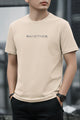 Mens Natural Fit Round Neck T-shirt In Peach