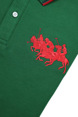 Rph Luren Polo Club 3 Triple Pony Men's Polo Shirt In Parrot Green