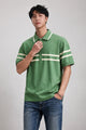 Turbo Horizontal Stripes Men's Polo T-Shirt Parrot Green