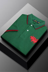Rph Luren Polo Club 3 Triple Pony Men's Polo Shirt In Parrot Green