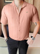 Turbo Endless Cool Embossed Casual Shirt In Baby Pink