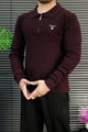 Gnt Diamond Textured Quarter-Zip Imported Men's Jumper Sweater