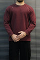 Turbo Geometric Piping Imported Round Neck Men's Sweatshirt In Plum